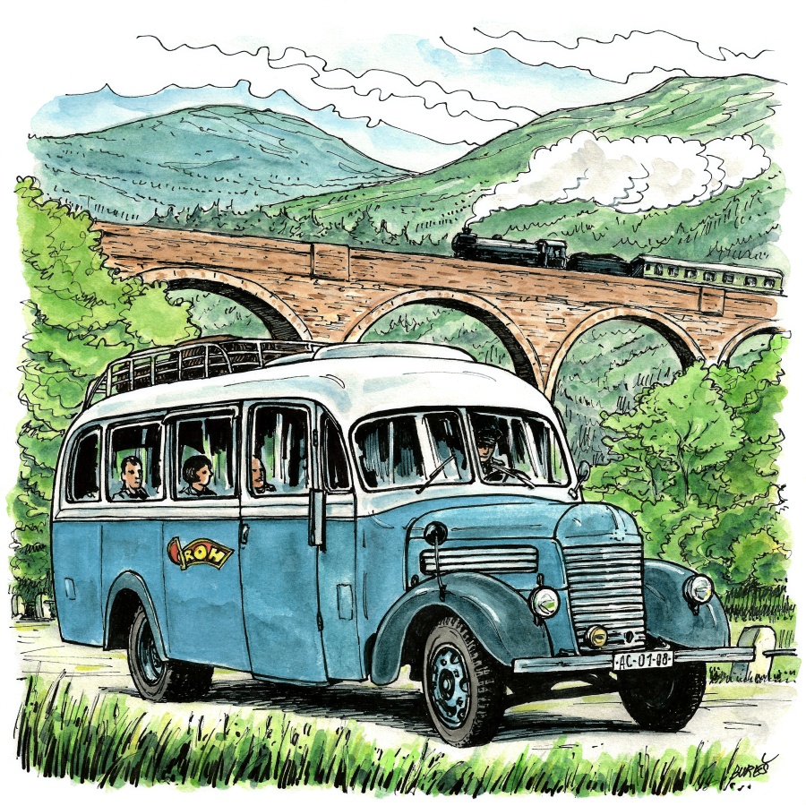 Bus Praga RND - Ilustrace pro knihu M. Veselého www.motoknihy.cz